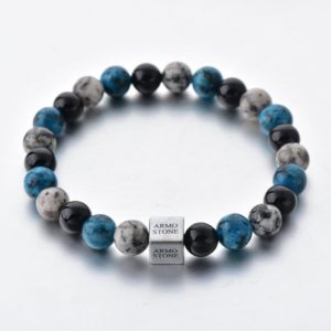 Blue and Grey Agate, with Onyx Stones armo-stone